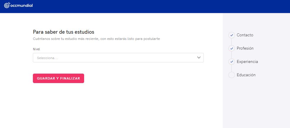 rellenar estudios en occ