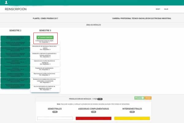preseleccion de modulos sae alumno