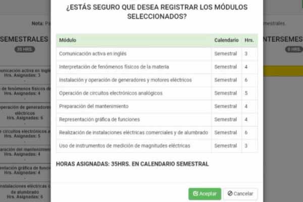 registrar modulos