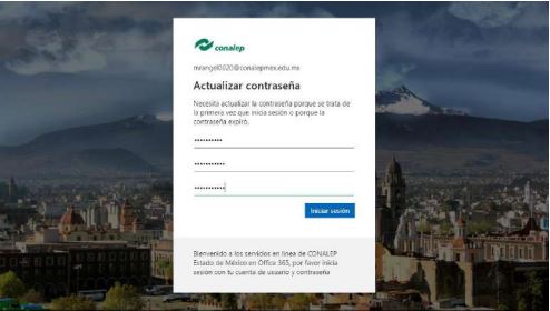 Actualizar contraseña correo conalep